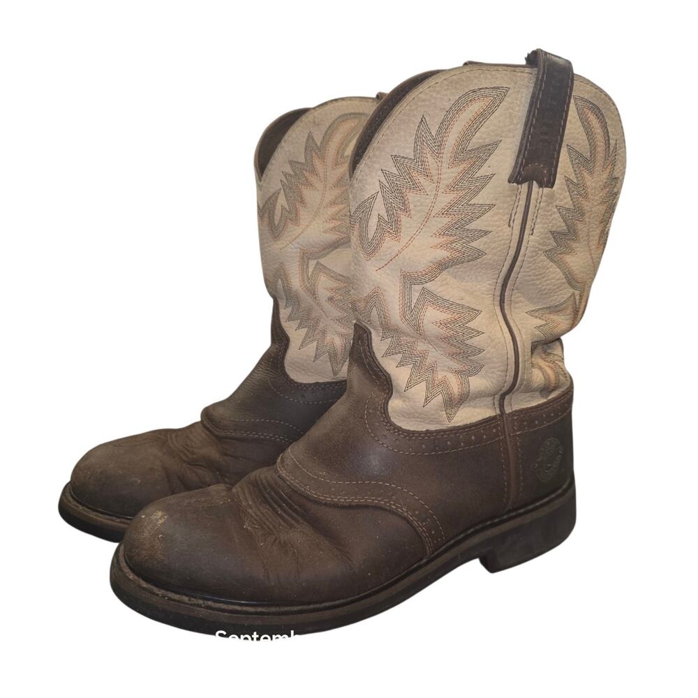 Justin WK4660 Superintendent Men’s 11 EE Wide Leather Western Work Boots Brown